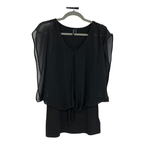 NWT Marciano black scoop  neck tunic sleeveless flowy blouse elasticated waist S - Picture 13 of 13